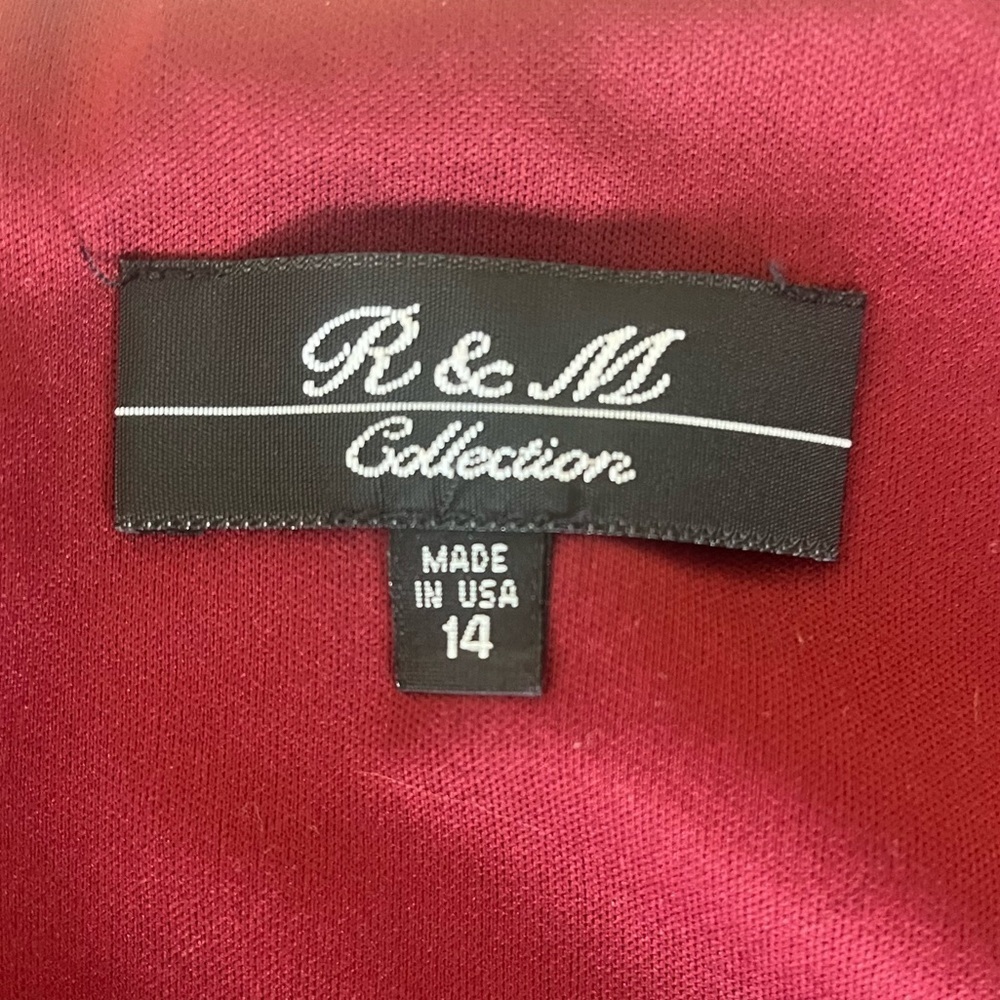 R&M Collection Formal Rhinestone Cold Shoulder Full Length Ruched Dress Merlot - Picture 9 of 15